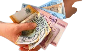 Készpénzzel az üzletben